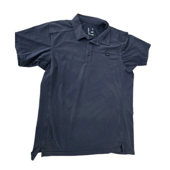 Arc'teryx Captive Short Sleeve Polo Shirt Men's Medium Navy Blue Performance - Picture 1 of 4
